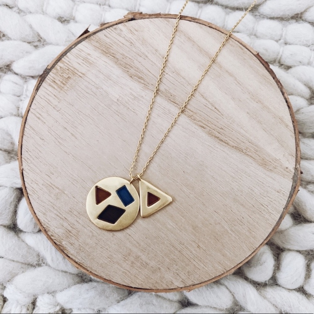 Madewell NWOT Stain Glass Geometric Charm Necklace